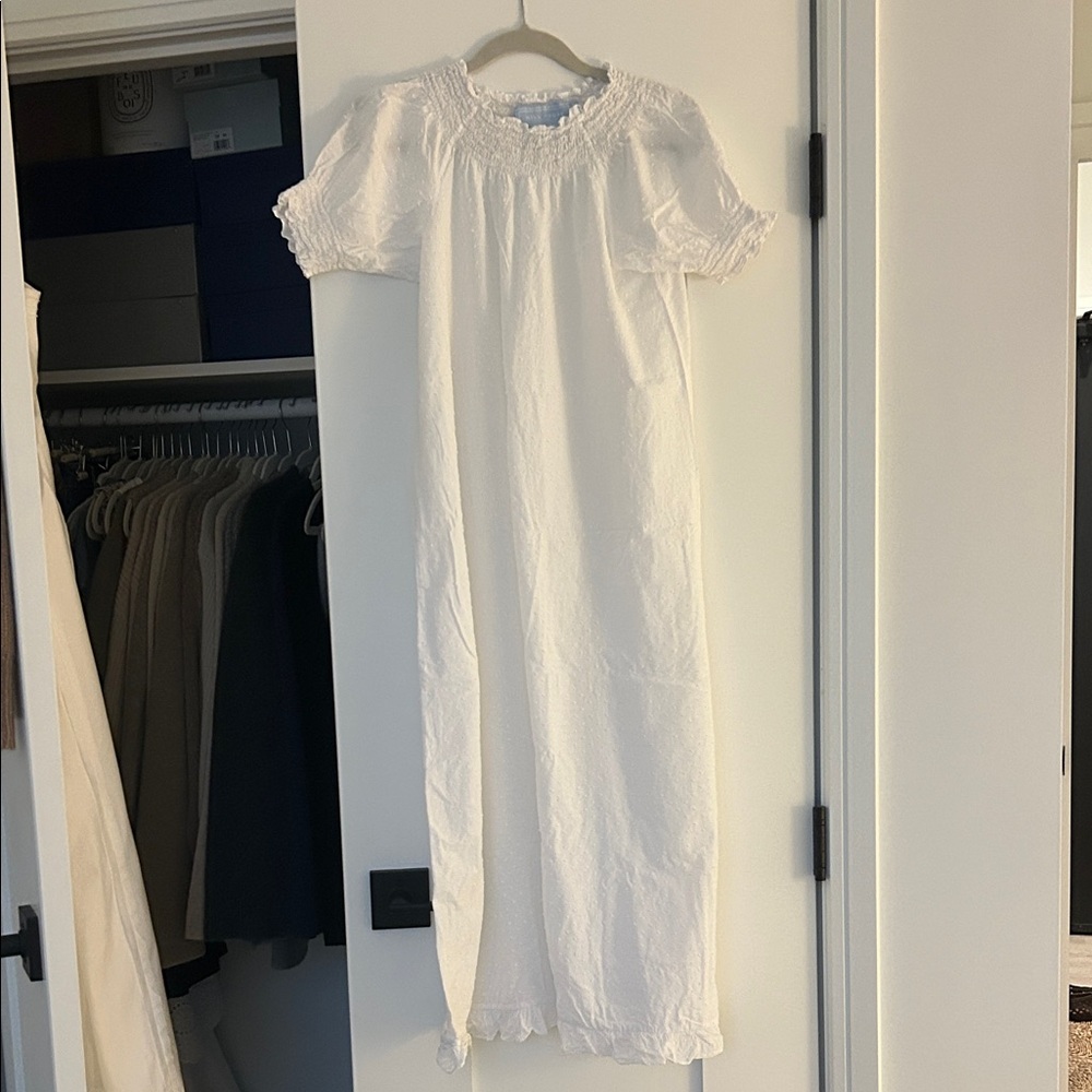 Hill House White Ruffled Maxi Dress